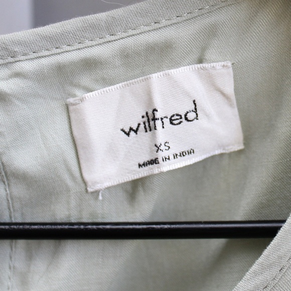 Aritzia Wilfred Cool Ice Mint Green Sidonie Tiered Babydoll Ruffle Dress Size XS - Picture 5 of 10